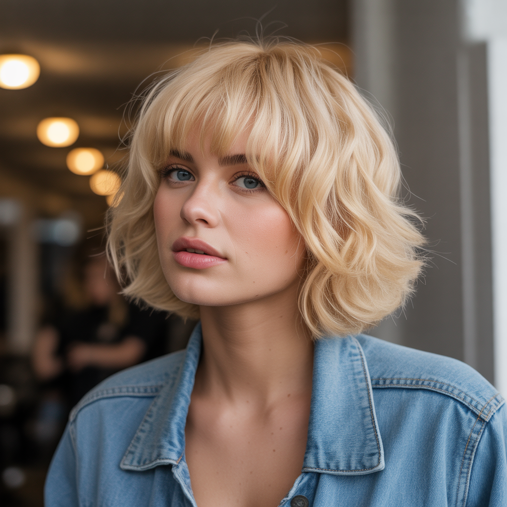 Blonde Shag with Bangs