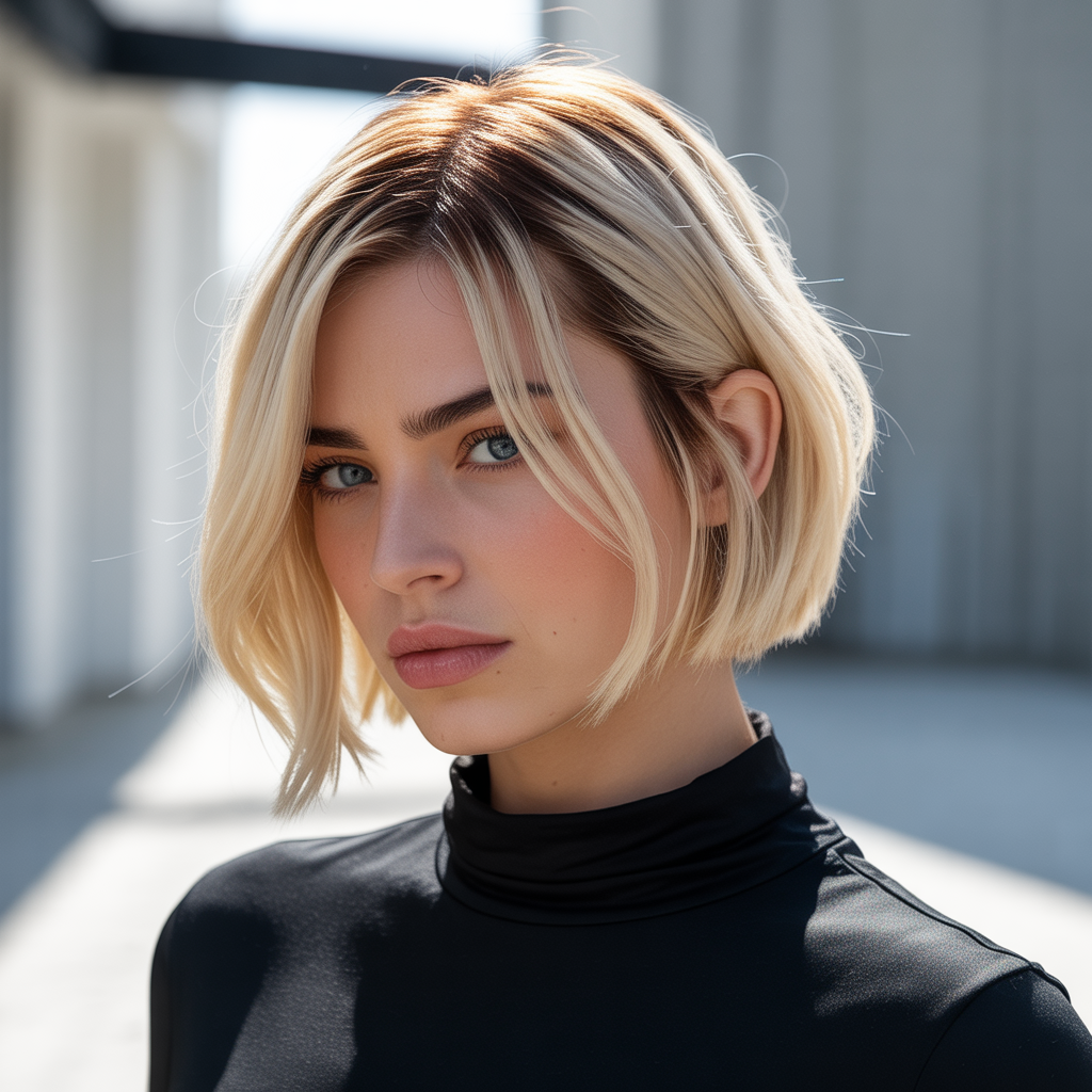 Blonde bob wolf cut