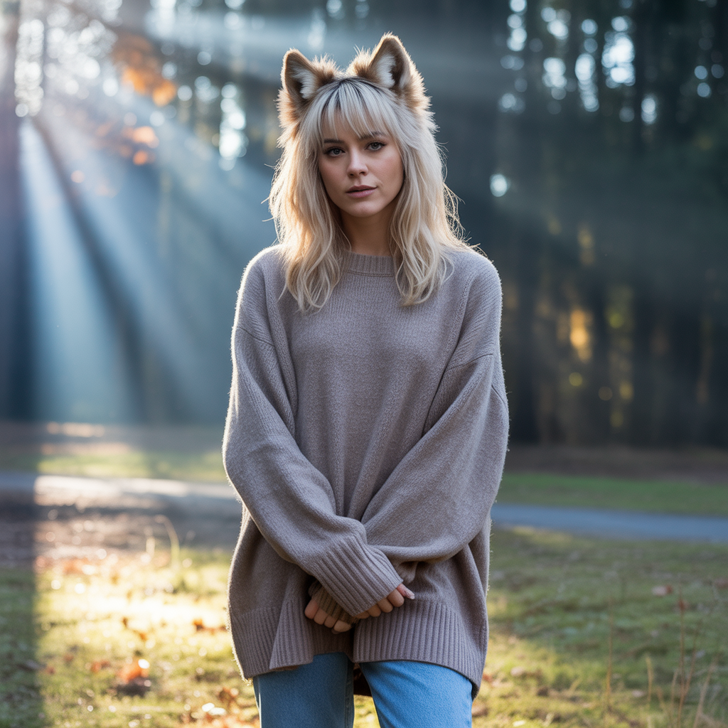 Blonde wolf cut with highlights