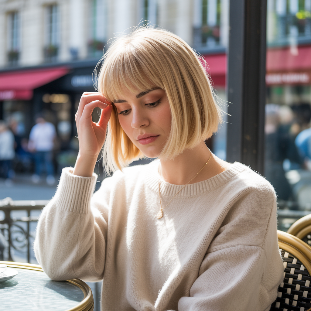 Bob with Curtain Bangs