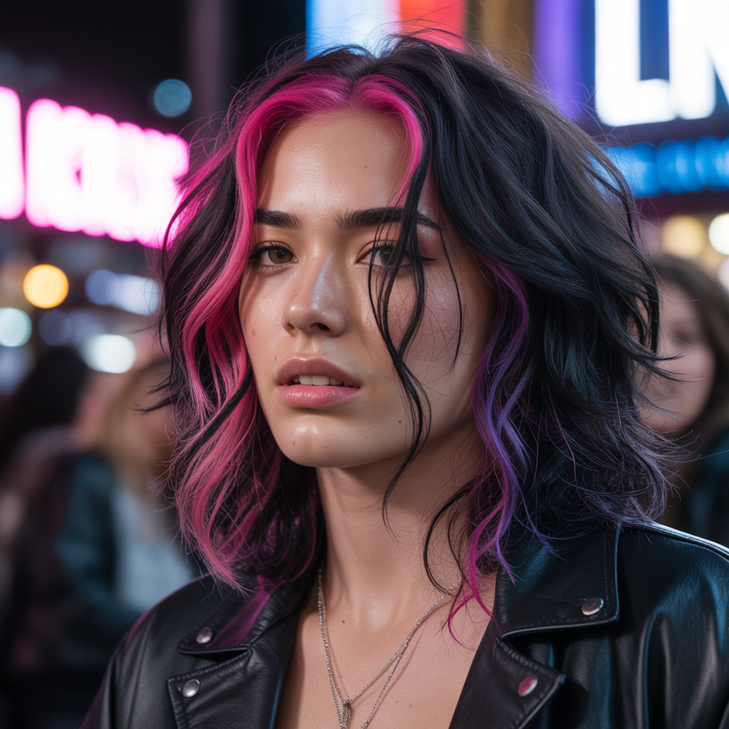 15 Best Bold Hair Dye Ideas to Transform Your Look 7 Bold Black with Colored Streaks