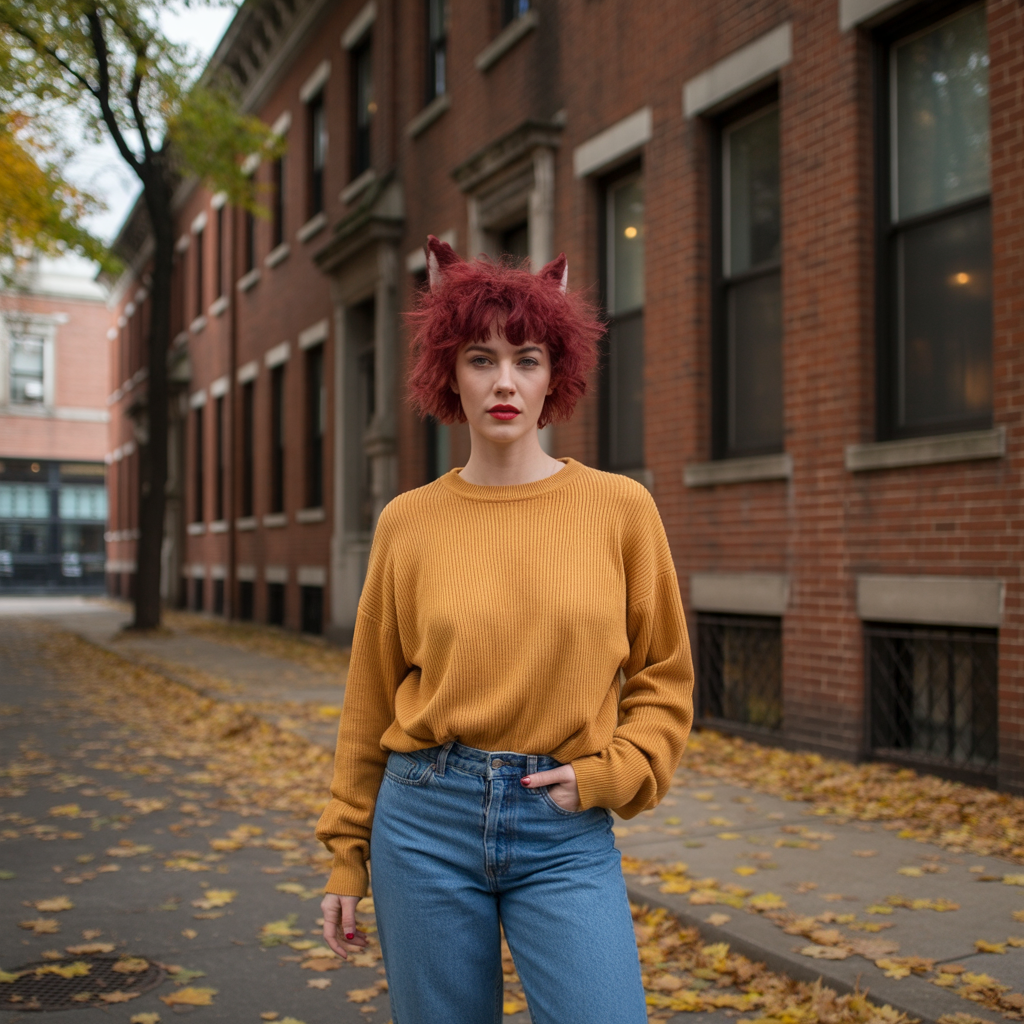 Bright Cherry Red Wolf Cut