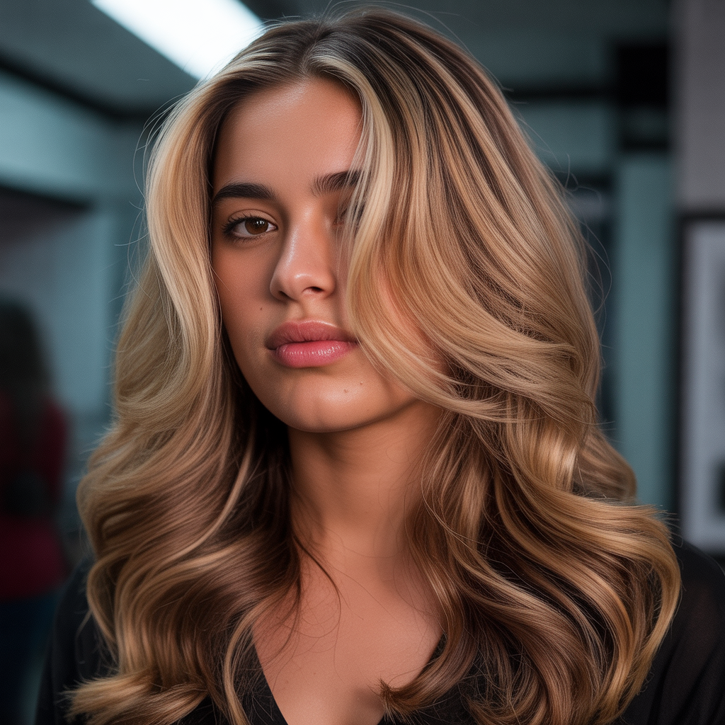 Butter Blonde with Light Mocha Lowlights