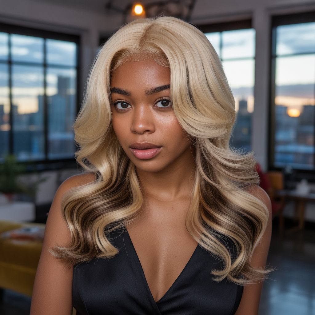 Buttercream Blonde with Beige Mocha Lowlights