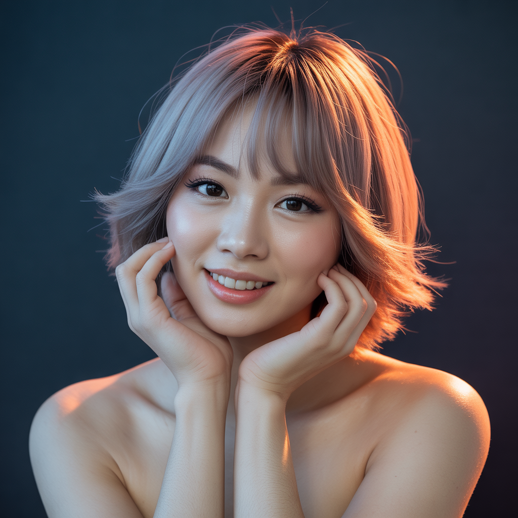 Butterfly Haircut for Round Faces