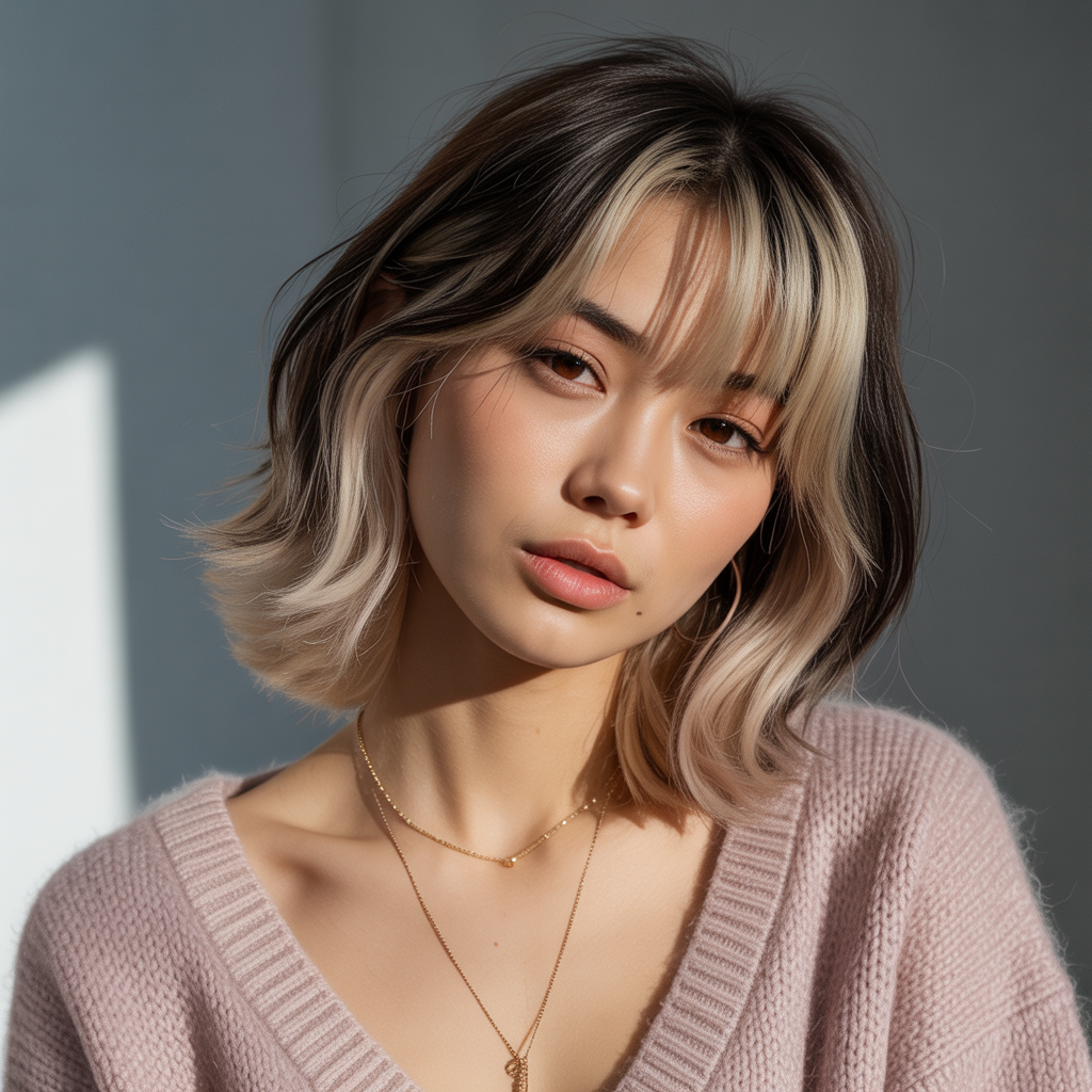 Classic Blonde Wolf Cut With Highlights