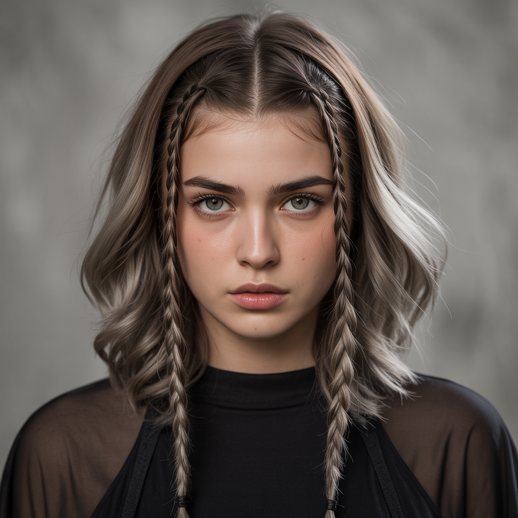 Classic Center-Part Wolf Cut Braids