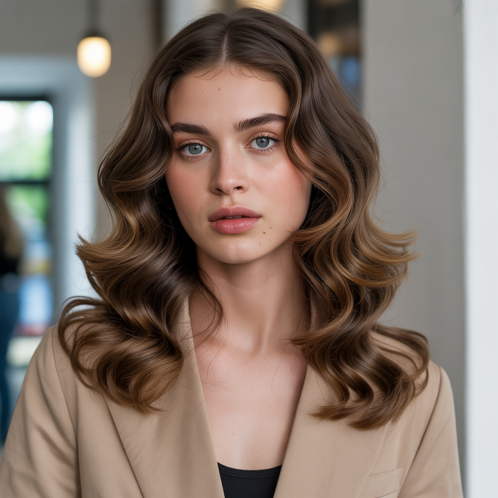 Classic Middle Part Look