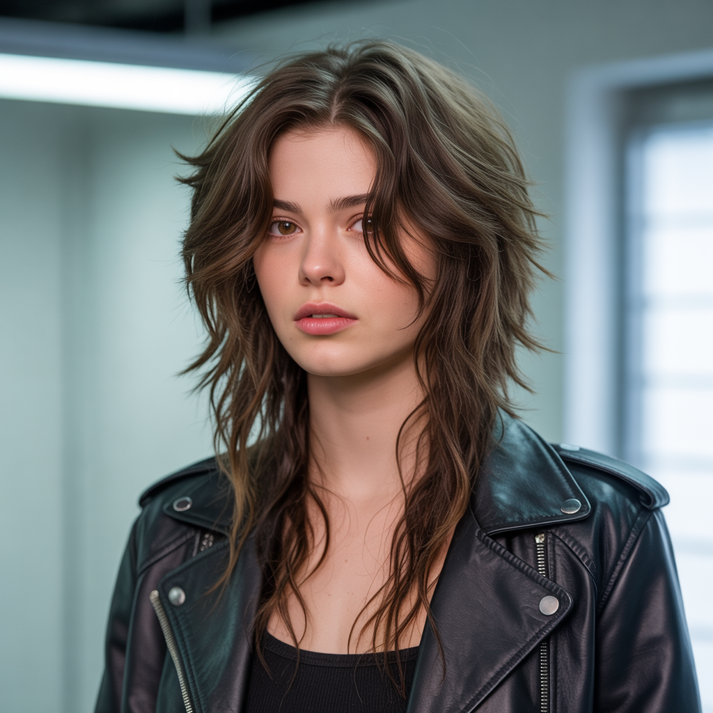 Classic long wolf cut with natural layers