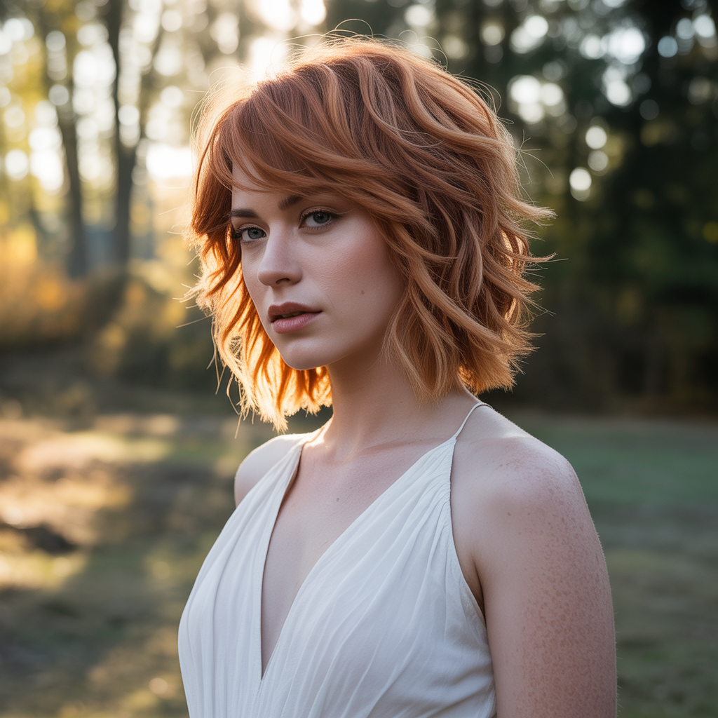 Copper Wolf Cut With Highlights