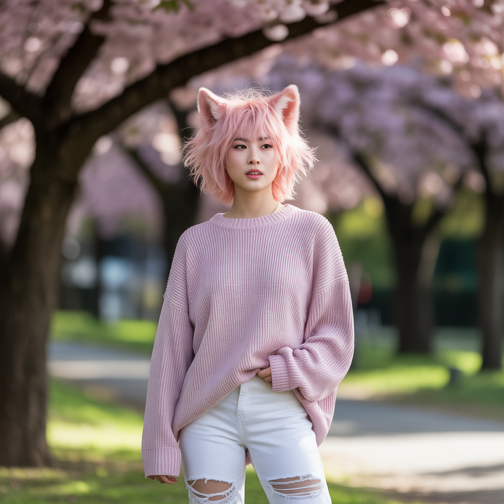 Cotton Candy Pink Wolf Cut