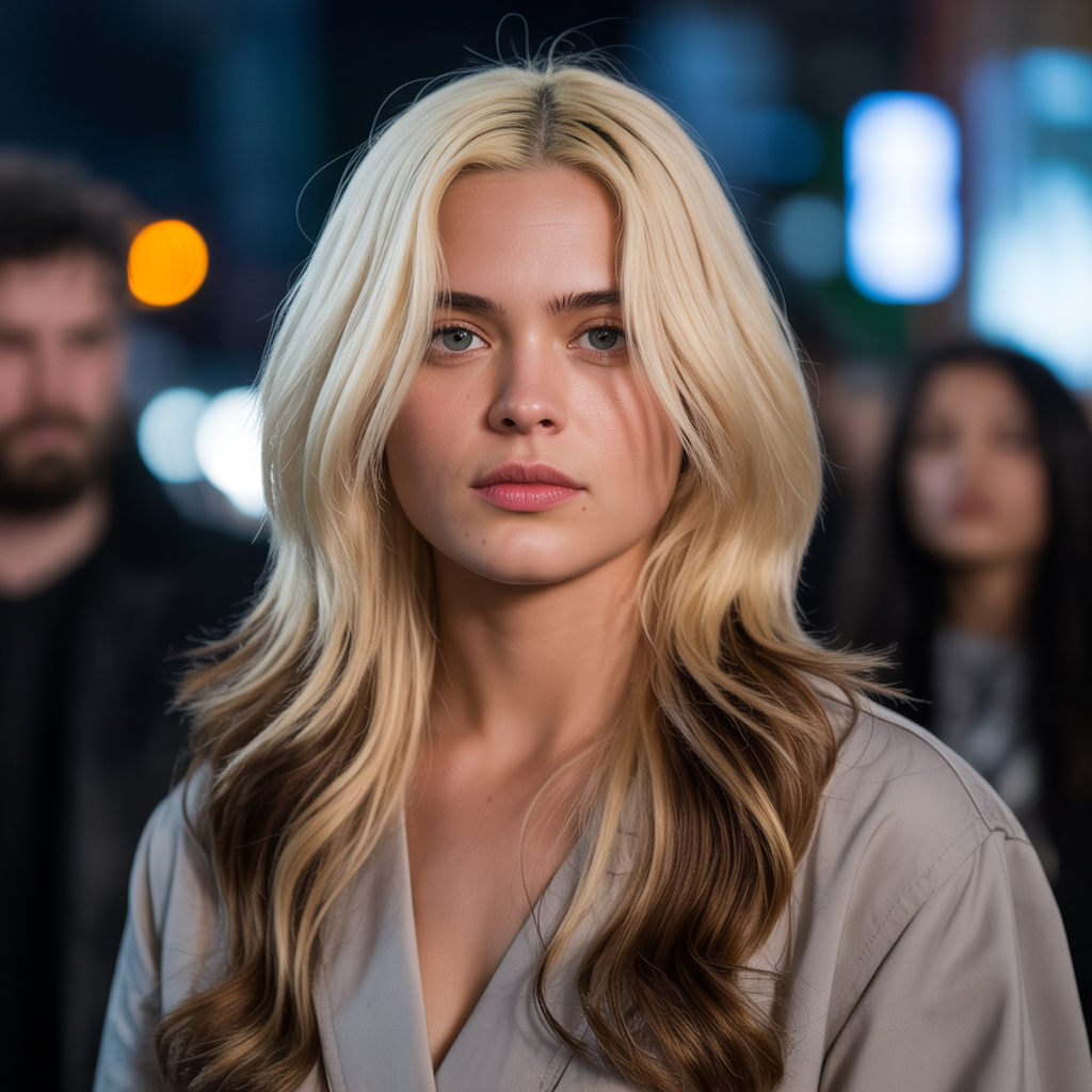 Creamy Blonde with Golden Brown Lowlights