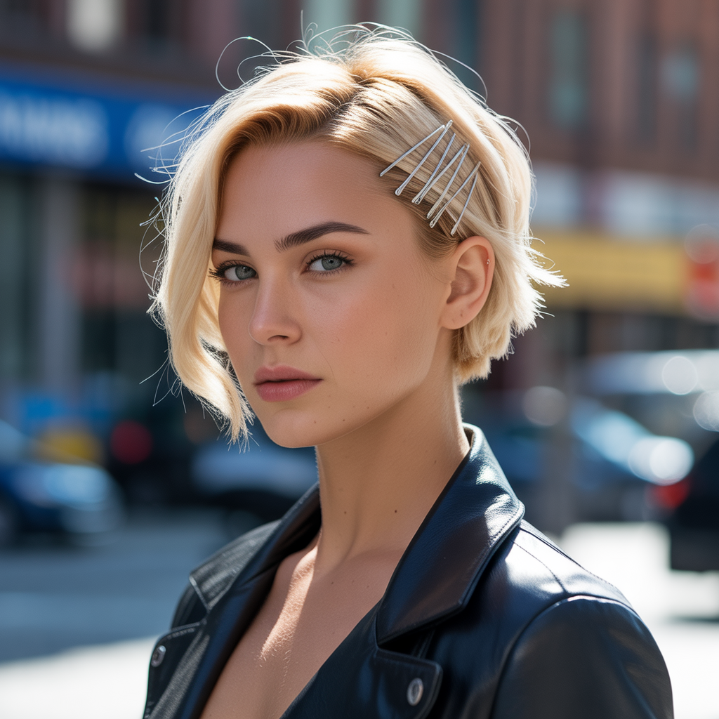 Crisscross Bobby Pin Updo Short Hair Updos