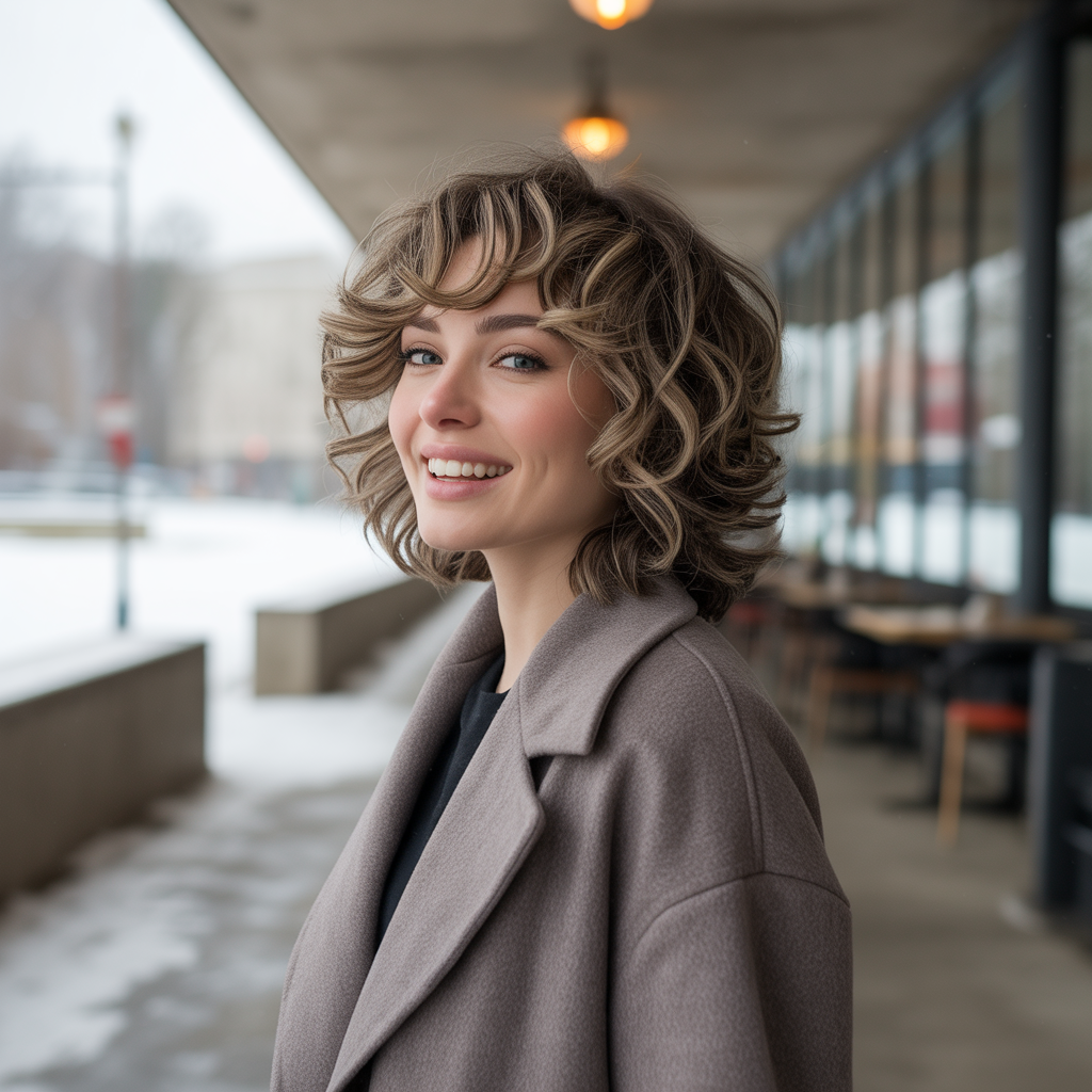 Curly Butterfly Haircut
