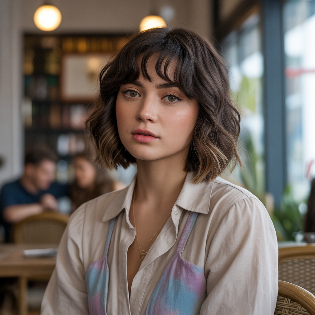 Curtain Bangs with Lob