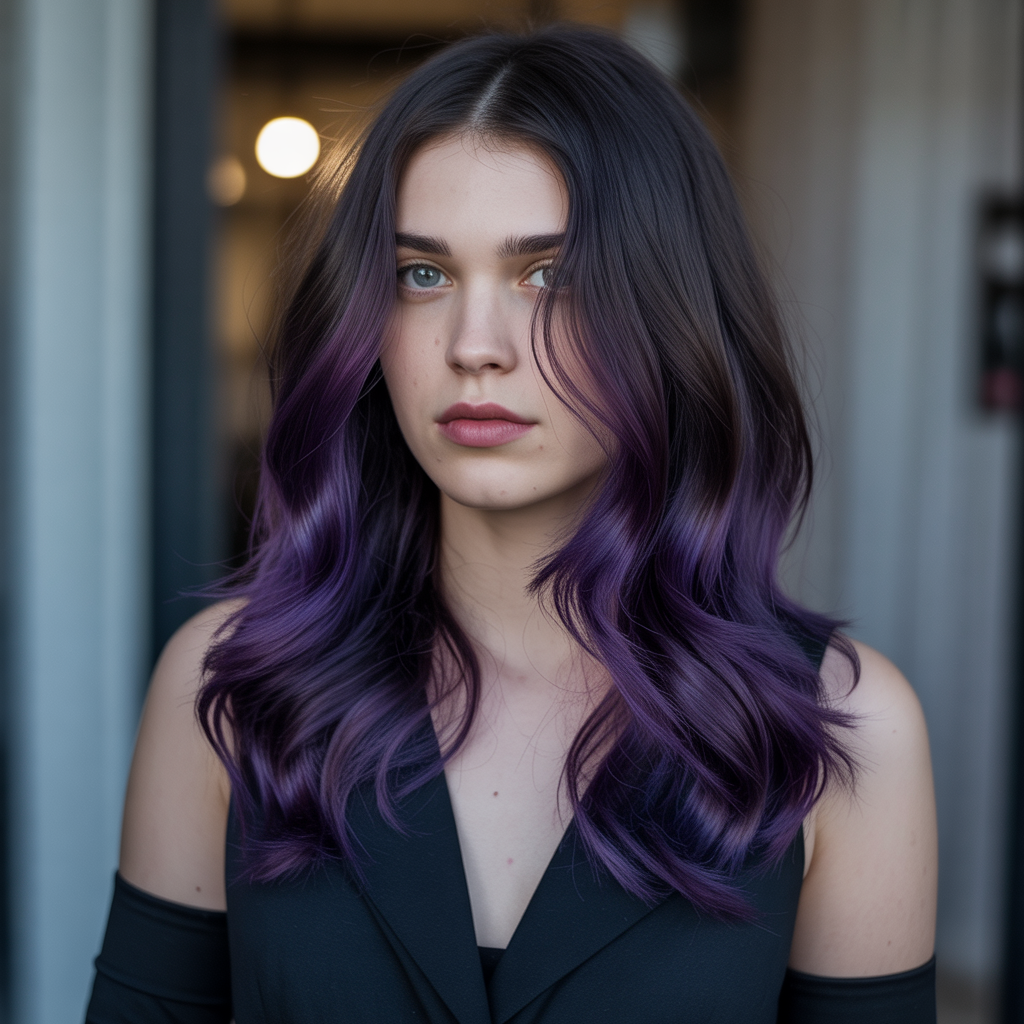 Dark to Deep Purple Ombre