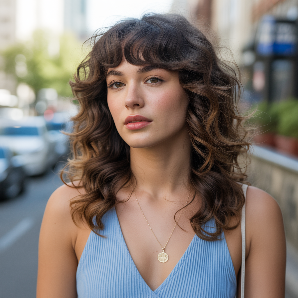 Deep Wave Hair with Bangs