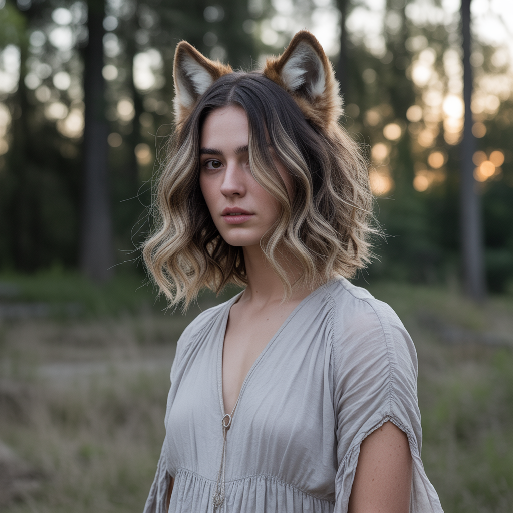 Dimensional Balayage Wolf Cut
