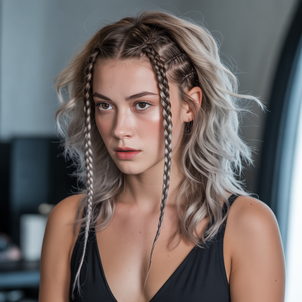 Dutch Braids with Face-Framing Layers