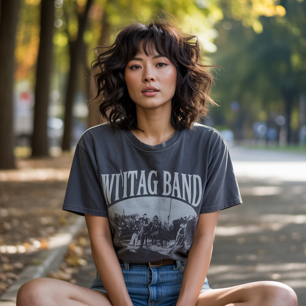 Effortless texture of mullet wolf cut