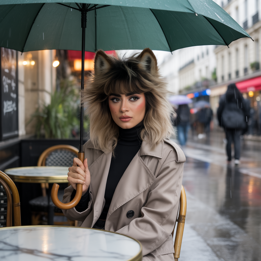 Fluffy Wolf Cut with Bold Bangs