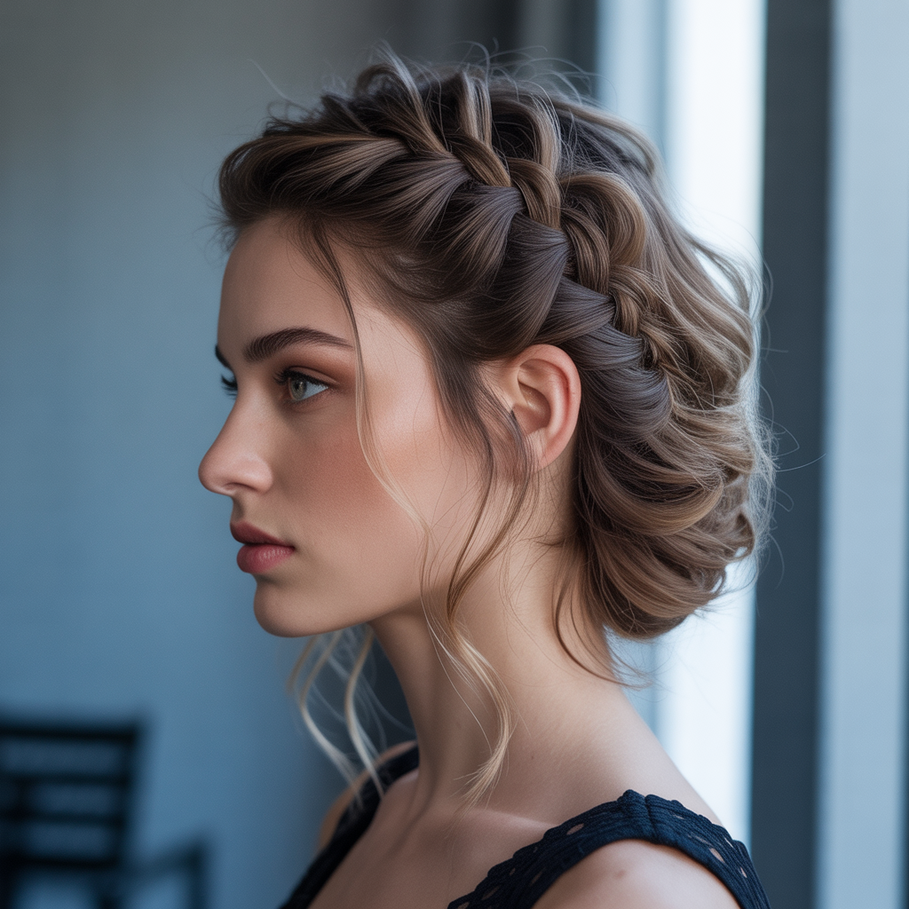 French Twist with Braided Accent