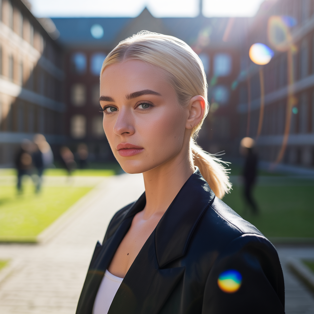 Glam Low Ponytail with Side Part