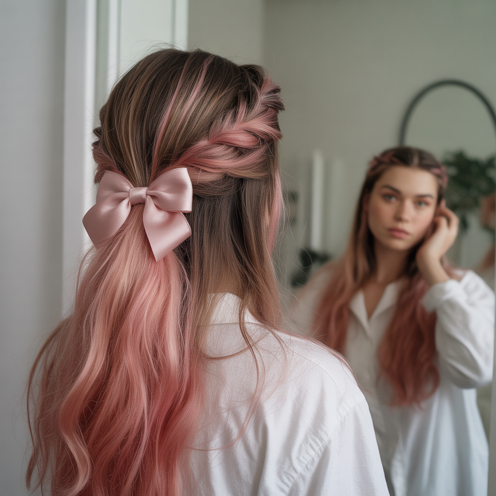 Half-Up Teased Ponytail