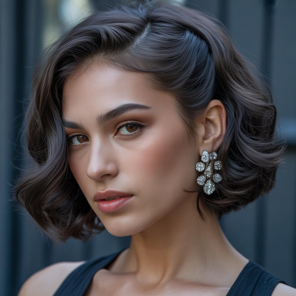 Half-Up Twist Short Hair Updos