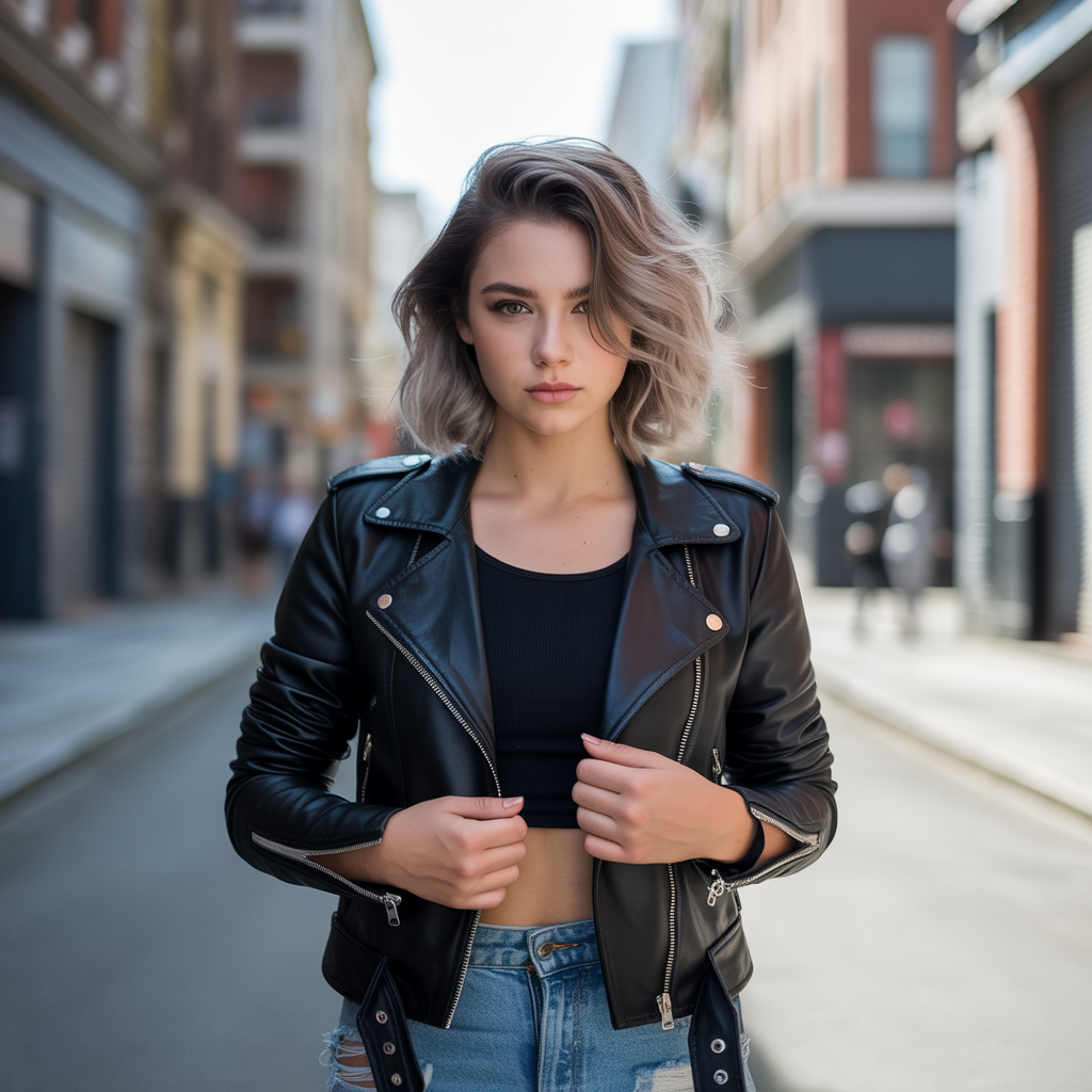 High-Contrast Balayage Wolf Cut