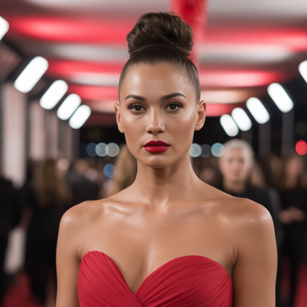 18 Fashionable Red Carpet Inspired Hairstyles for Glamorous Looks 16 High Top Knot Drama