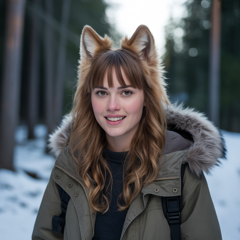 Honey brown wolf cut with subtle waves