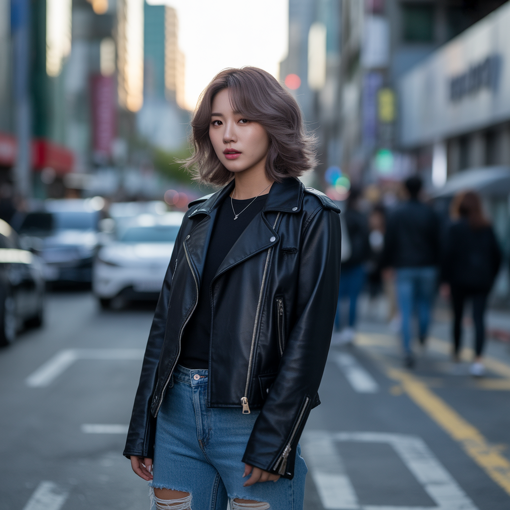 Korean Wolf Cut with Waves