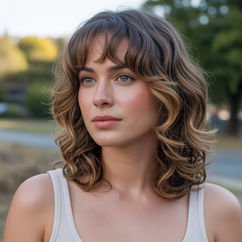 15 Gorgeous Haircuts With Curtain Bangs to Transform Your Look 15 Layered Cut With Highlights and Curtain Bangs