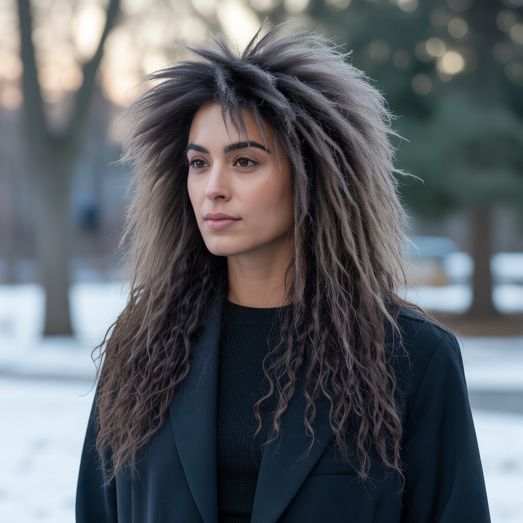 Long Fluffy Wolf Cut