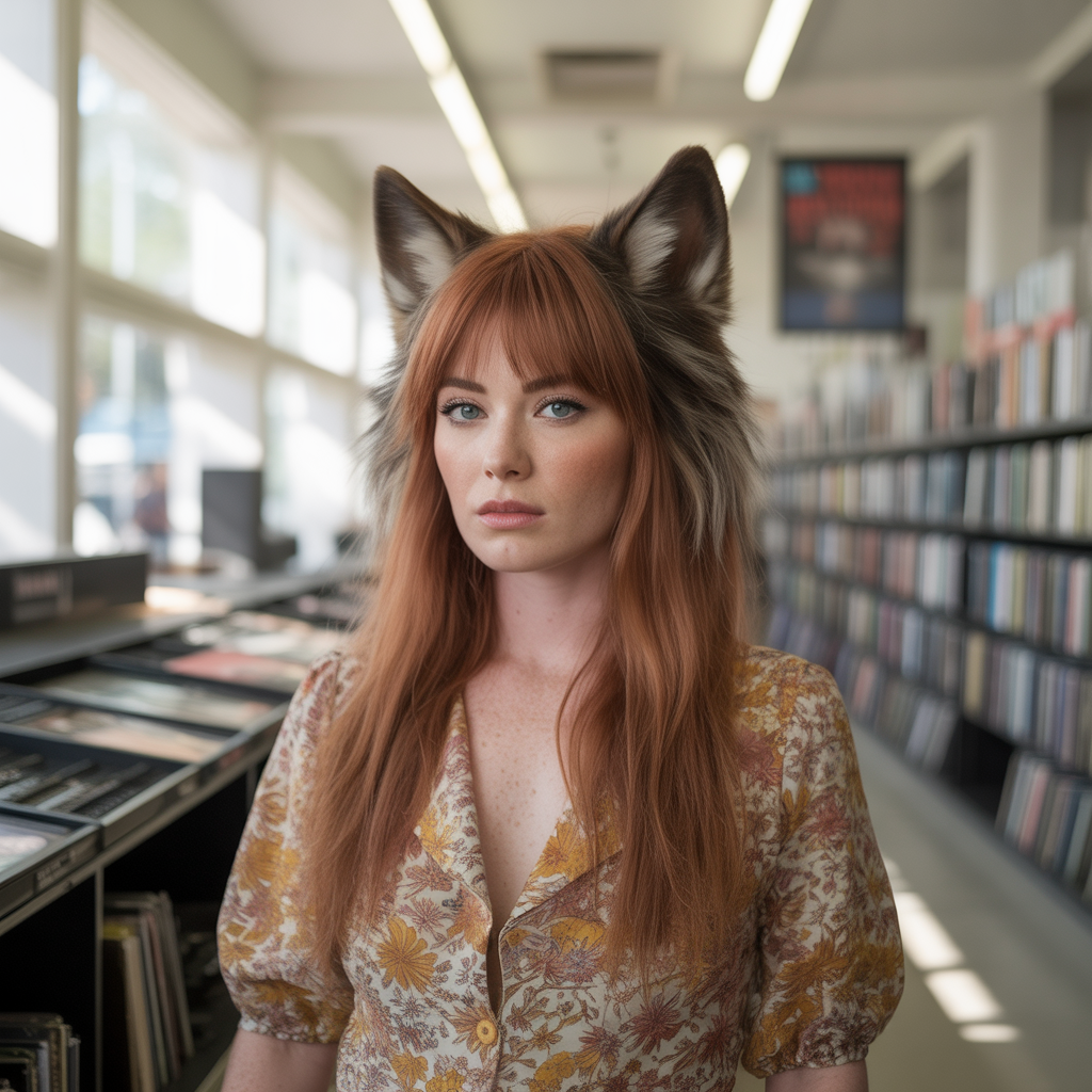 Long wolf cut with retro shag influence