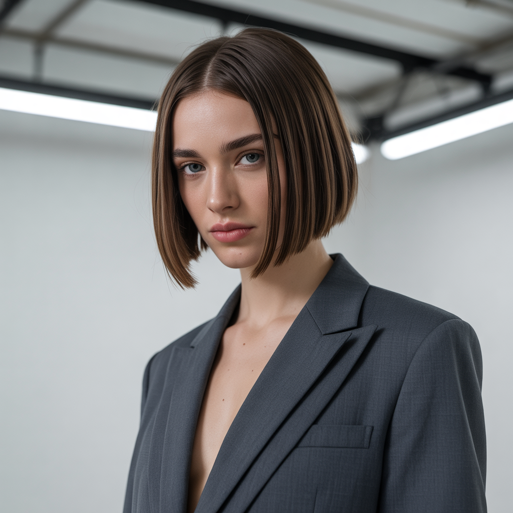 Long wolf cut with sleek finish