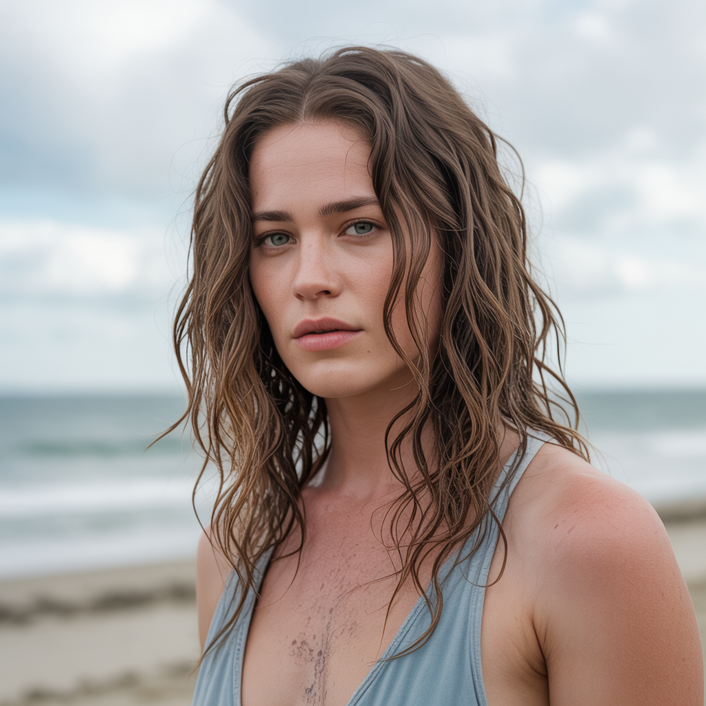 Long wolf cut with tousled beach waves