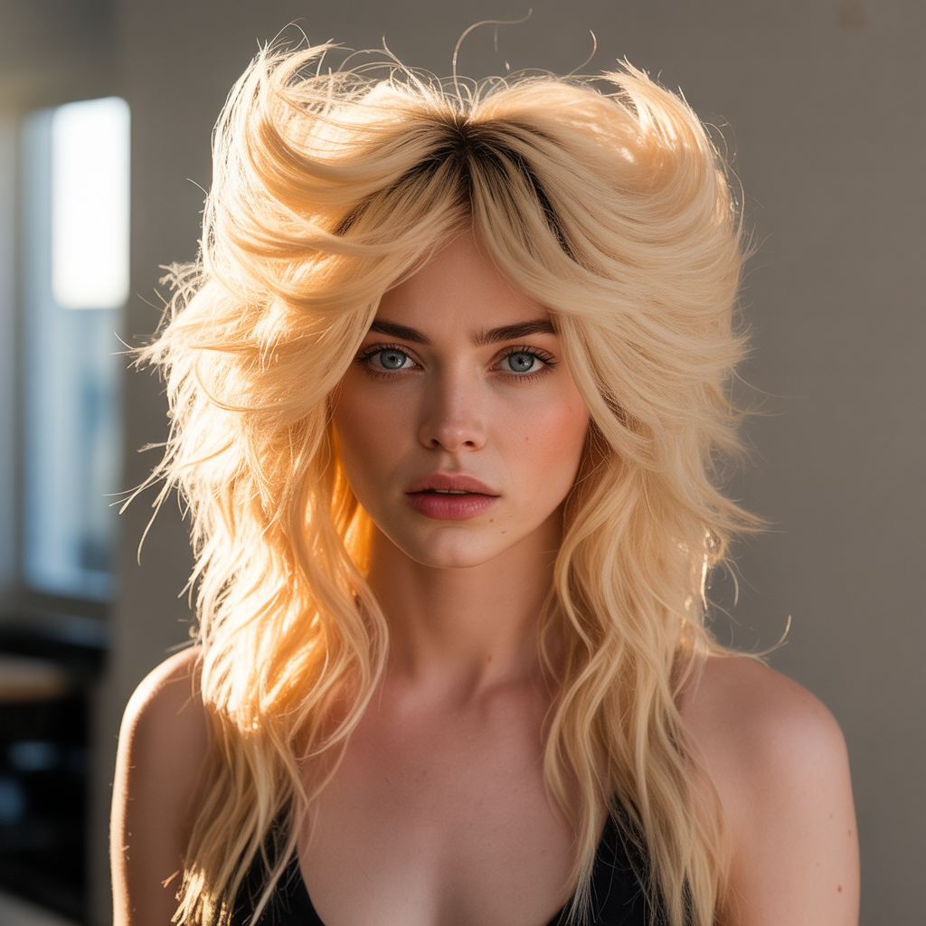 Long wolf cut with volume boost