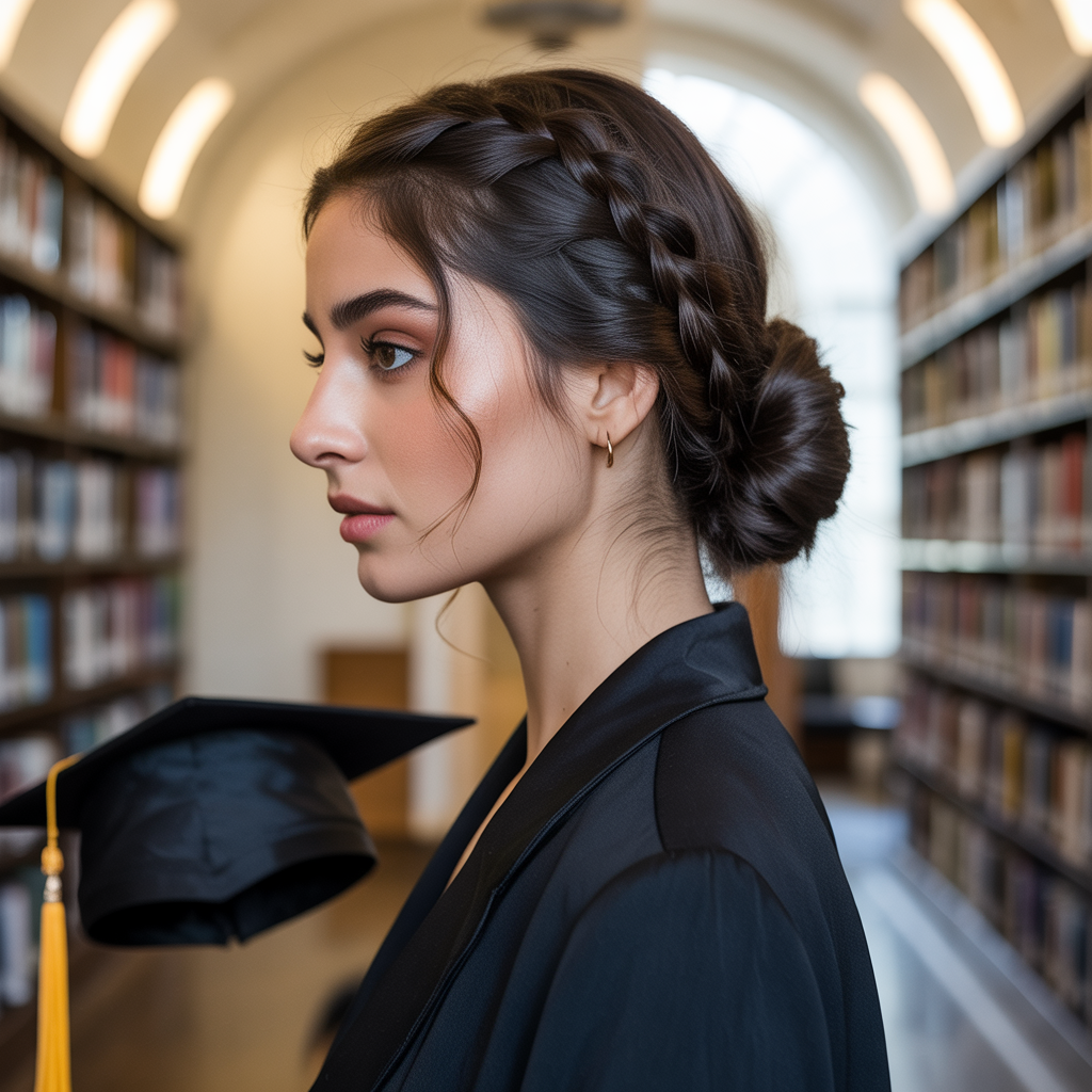 Loose Bun with Braided Detail