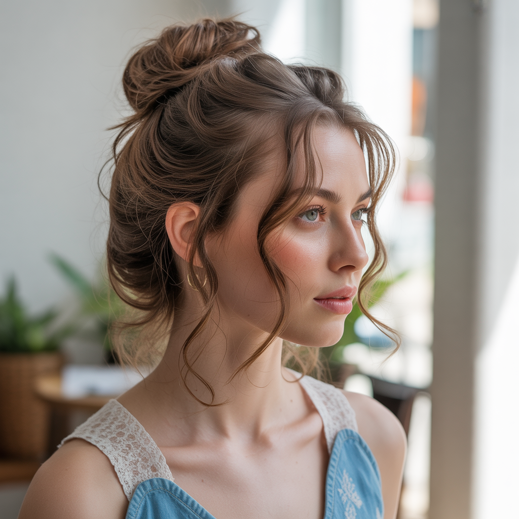 Loose Bun with Waves