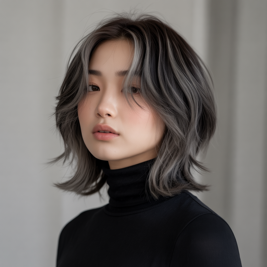 Medium Length Korean Wolf Cut