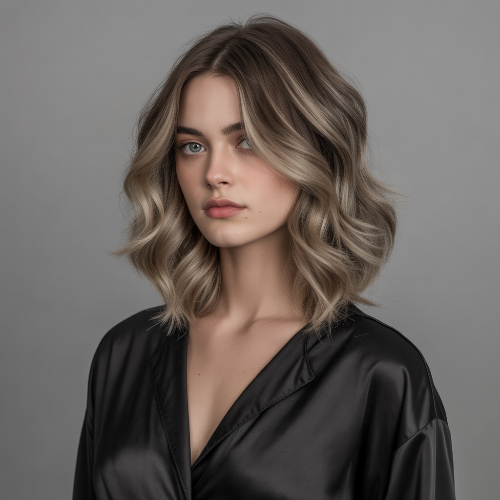Medium Wolf Cut with Balayage