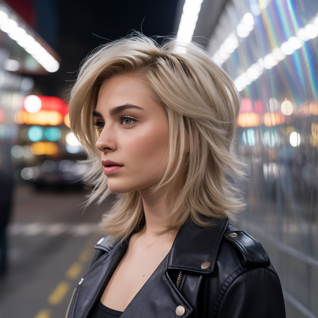 Medium Wolf Cut with Layered Crown