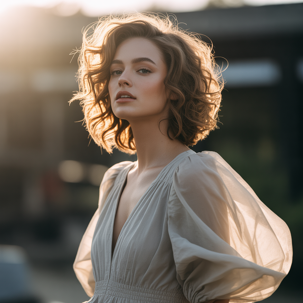 Medium Wolf Cut with Soft Curls