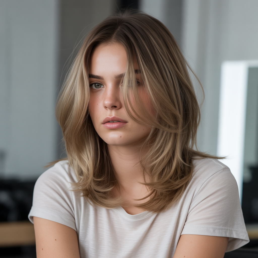 Medium Wolf Cut with Subtle Layers