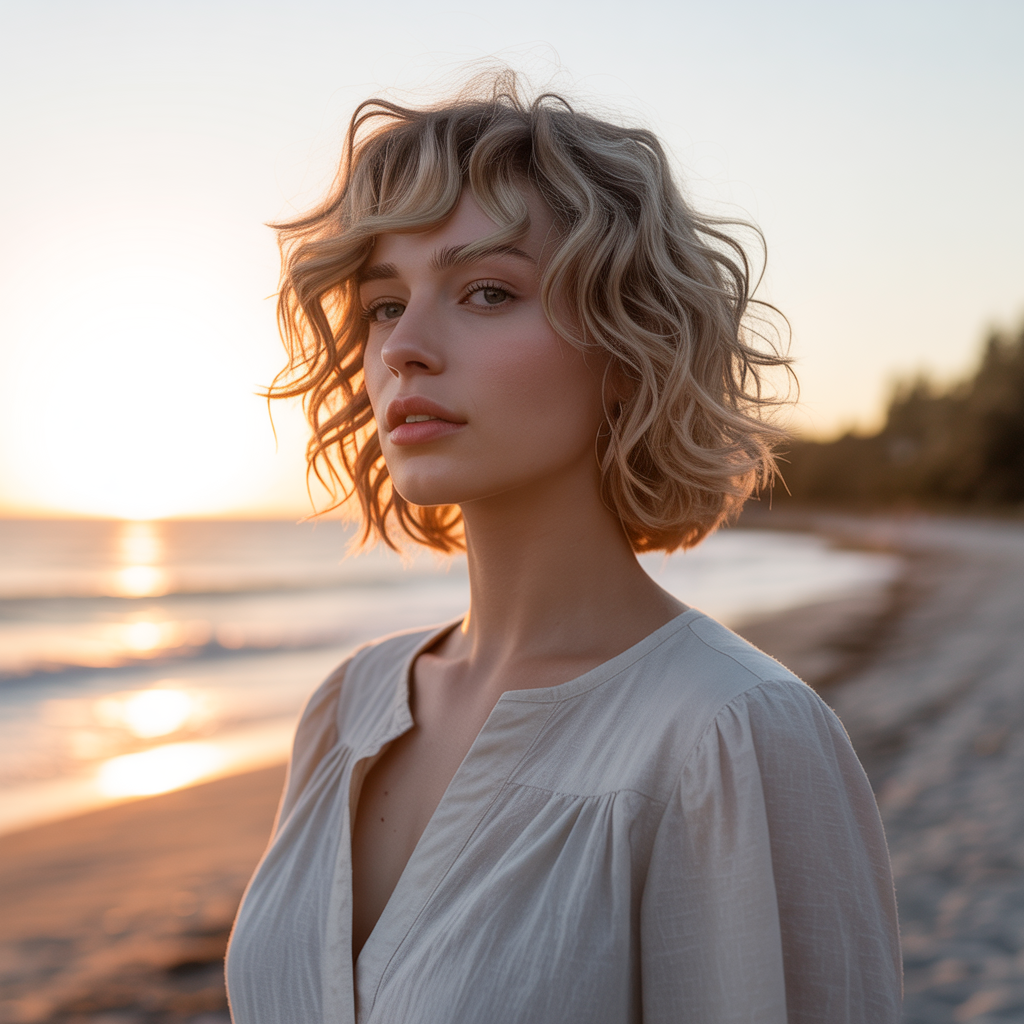 Medium Wolf Cut with Wavy Texture