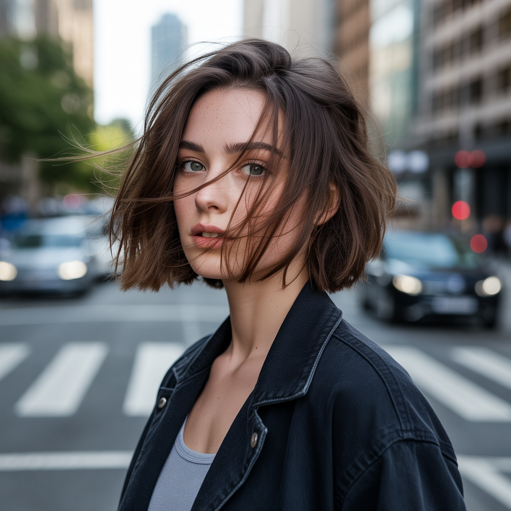 Messy Angled Bob for Casual Cool
