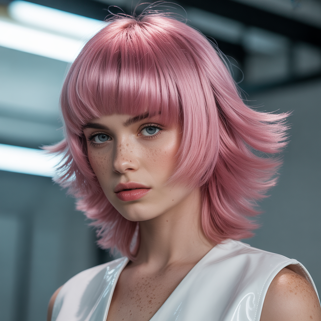 Metallic Pink Wolf Cut