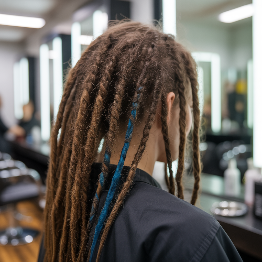 Natural Brown Dreads with Minimal Dye